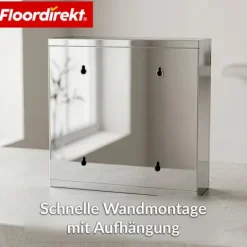 FLOORDIREKT Medizinschrank Allen - Abschließbarer Arzneischrank mit Glastür - Aus robustem Edelstahl - Silber - 30 x 30 cm