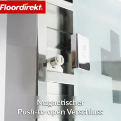 FLOORDIREKT Medizinschrank Allen - Abschließbarer Arzneischrank mit Glastür - Aus robustem Edelstahl - Silber - 30 x 30 cm