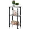 FLOORDIREKT Standregal Charles - Badregal in Mamor-Optik mit stabiler Stahlkontruktion 35 x 26 x 70 cm - 3 Etagen