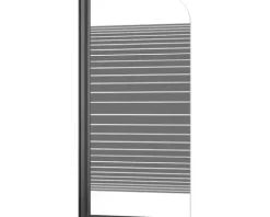 form&style Badewannenaufsatz 1-teilig ABETO 750 x 1400 mm Glasdekor Querstreifen Profilfarbe schwarz