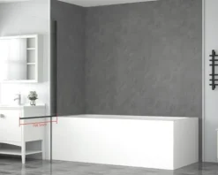 form&style Badewannenaufsatz 1-teilig BAFIA 750 x 1400 mm Klarglas Profilfarbe schwarz