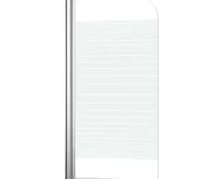 form&style Badewannenaufsatz 1-teilig ABETO 750 x 1400 mm Glasdekor Querstreifen Profilfarbe chrom