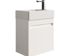 form&style Badmöbel-Set Avellino BxHxT 45 x 54 x 28 cm Frontfarbe weiß matt mit Waschtisch Keramik weiß