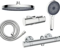 form&style Duschsäule inkl. Thermostat KUDA CoolTouch Verbrühschutz Easy Clean chrom glänzend