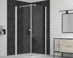 form&style Duschtür mit Drehtür MODENA 80 x 195 cm Profil weiß matt Klarglas schmutzabweisende Glasbeschichtung ohne Anschlagprofil