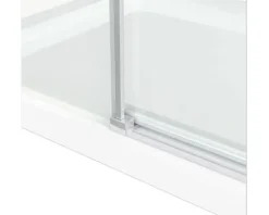 form&style Gleittür/Schiebetür MODENA 100 cm Profil chrom Klarglas Schmutzabweisende Glasbeschichtung Türanschlag links