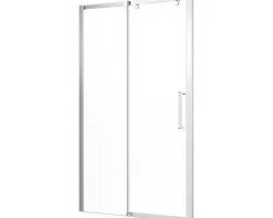 form&style Gleittür/Schiebetür MODENA 100 cm Profil chrom Klarglas Schmutzabweisende Glasbeschichtung Türanschlag links