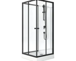 form&style Komplettdusche BORA BORA 90 x 90 x 195 cm schwarz