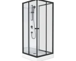 form&style Komplettdusche BORA BORA 90 x 90 x 195 cm schwarz