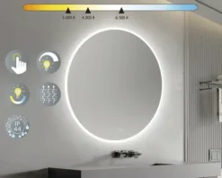 form&style LED-Spiegel HAITI Ø 100 cm beleuchtet Anti-Fog_System dimmbar IP44