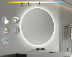 form&style LED-Spiegel HAITI Ø 120 cm beleuchtet Anti-Fog_System dimmbar IP44
