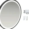 form&style LED-Spiegel SABA Ø 60 cm mit Touch Sensor und Anti-Fog-System Rahmen schwarz IP 44