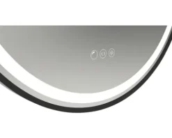 form&style LED-Spiegel SABA Ø 60 cm mit Touch Sensor und Anti-Fog-System Rahmen schwarz IP 44