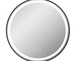form&style LED-Spiegel SABA Ø 60 cm mit Touch Sensor und Anti-Fog-System Rahmen schwarz IP 44