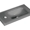 form&style Möbel-Waschtisch FELINA 45 cm Glas anthrazit metallic lackiert inkl. Ablaufventil