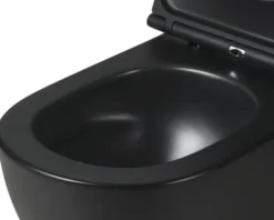 form&style Wand-WC Set SAMAR Tiefspüler ohne Spülrand schwarz matt mit WC-Sitz und Turbo-Flush-Technologie