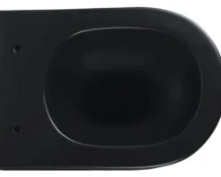 form&style Wand-WC Set SAMAR Tiefspüler ohne Spülrand schwarz matt mit WC-Sitz und Turbo-Flush-Technologie