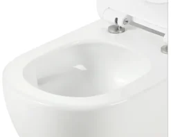 form&style Wand-WC Set SAMAR Tiefspüler ohne Spülrand kurz weiß glänzend mit WC-Sitz und Turbo-Flush-Technologie