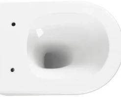 form&style Wand-WC Set SAMAR Tiefspüler ohne Spülrand kurz weiß glänzend mit WC-Sitz und Turbo-Flush-Technologie