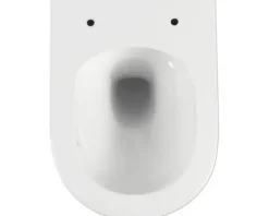 form&style Wand-WC Set SAMAR Tiefspüler ohne Spülrand kurz weiß glänzend mit WC-Sitz und Turbo-Flush-Technologie
