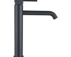 form&style Waschtischarmatur für Aufsatzwaschbecken KUDA XL schwarz matt mit Push-Open-Ablaufventil