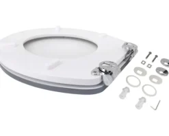 form&style WC-Sitz Edge metallic silver MDF mit Absenkautomatik