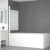 form&style Badewannenaufsatz 1-teilig ABETO 75 x 140 cm Glasdekor Querstreifen Profilfarbe weiß
