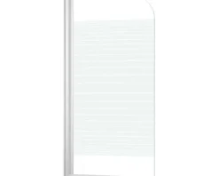 form&style Badewannenaufsatz 1-teilig ABETO 75 x 140 cm Glasdekor Querstreifen Profilfarbe weiß