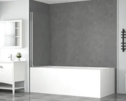 form&style Badewannenaufsatz 1-teilig BAFIA 75 x 140 cm Klarglas Profilfarbe chrom