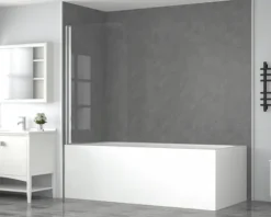 form&style Badewannenaufsatz 1-teilig BAFIA 75 x 140 cm Klarglas Profilfarbe chrom