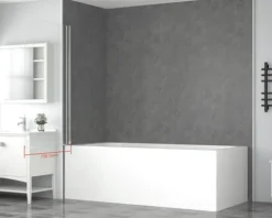form&style Badewannenaufsatz 1-teilig BAFIA 75 x 140 cm Klarglas Profilfarbe chrom