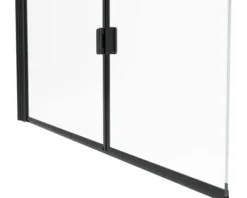 form&style Badewannenaufsatz 2-teilig DRENA 1120 x 1400 mm Klarglas Profilfarbe schwarz