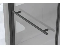 form&style Badewannenaufsatz 2-teilig DRENA 1120 x 1400 mm Klarglas Profilfarbe schwarz