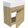 form&style Badmöbel-Set Avellino BxHxT 45 x 54 x 28 cm Frontfarbe holz-optik mit Waschtisch Keramik weiß