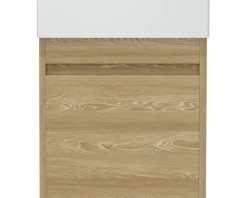 form&style Badmöbel-Set Avellino BxHxT 45 x 54 x 28 cm Frontfarbe holz-optik mit Waschtisch Keramik weiß