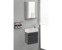 form&style Badmöbelset Cosenza BxHxT 45 x 54 x 28 cm Frontfarbe anthrazit mit Waschtisch Keramik weiß