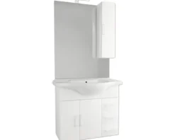 form&style Badmöbelset Malpelo BxHxT 87 x 190 x 50 cm Frontfarbe weiß mit Waschtisch weiß Griff weiß