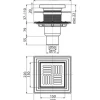 form&style Bodenablauf REDONDA 105 x 105/75 mm senkrecht Abflussleistung 46 l/min Rost edelstahl matt