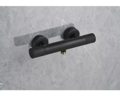 form&style Duscharmatur mit Thermostat KUDA schwarz matt