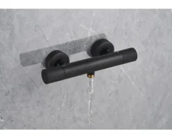 form&style Duscharmatur mit Thermostat KUDA schwarz matt