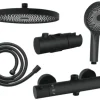 form&style Duschsäule inkl. Thermostat KUDA CoolTouch Verbrühschutz Easy Clean schwarz matt