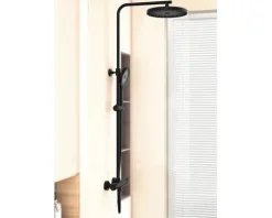 form&style Duschsäule inkl. Thermostat KUDA CoolTouch Verbrühschutz Easy Clean schwarz matt