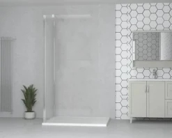form&style Duschwand MODENA 120 x 195 cm Profil chrom Glasdekor Spiegelglas schmutzabweisende Glasbeschichtung