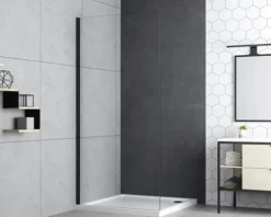 form&style Duschwand MODENA 100 x 195 cm Profil schwarz matt Klarglas schmutzabweisende Glasbeschichtung