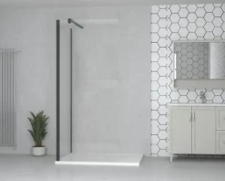 form&style Duschwand MODENA 100 x 195 cm Profil schwarz matt Klarglas schmutzabweisende Glasbeschichtung