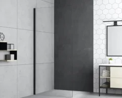 form&style Duschwand MODENA 100 x 195 cm Profil schwarz matt Klarglas schmutzabweisende Glasbeschichtung