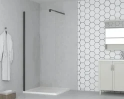 form&style Duschwand MODENA 100 x 195 cm Profil schwarz matt Klarglas schmutzabweisende Glasbeschichtung
