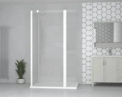 form&style Duschwand MODENA 100 x 195 cm Profil weiß matt Klarglas schmutzabweisende Glasbeschichtung