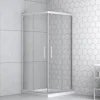 form&style Eckeinstieg SAMOA 80-90 cm Dekor Querstreifen Profilfarbe weiß