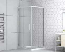 form&style Eckeinstieg SAMOA 80-90 cm Dekor Querstreifen Profilfarbe weiß